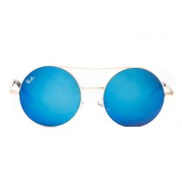 Ray Ban Rb3813 Round Metal Gold-Blue