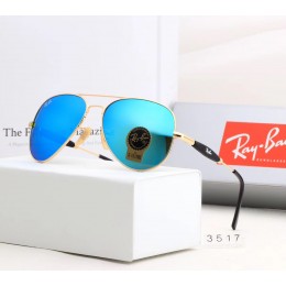 Ray Ban Rb3517 Mirror Ice Blue-Gold With Black